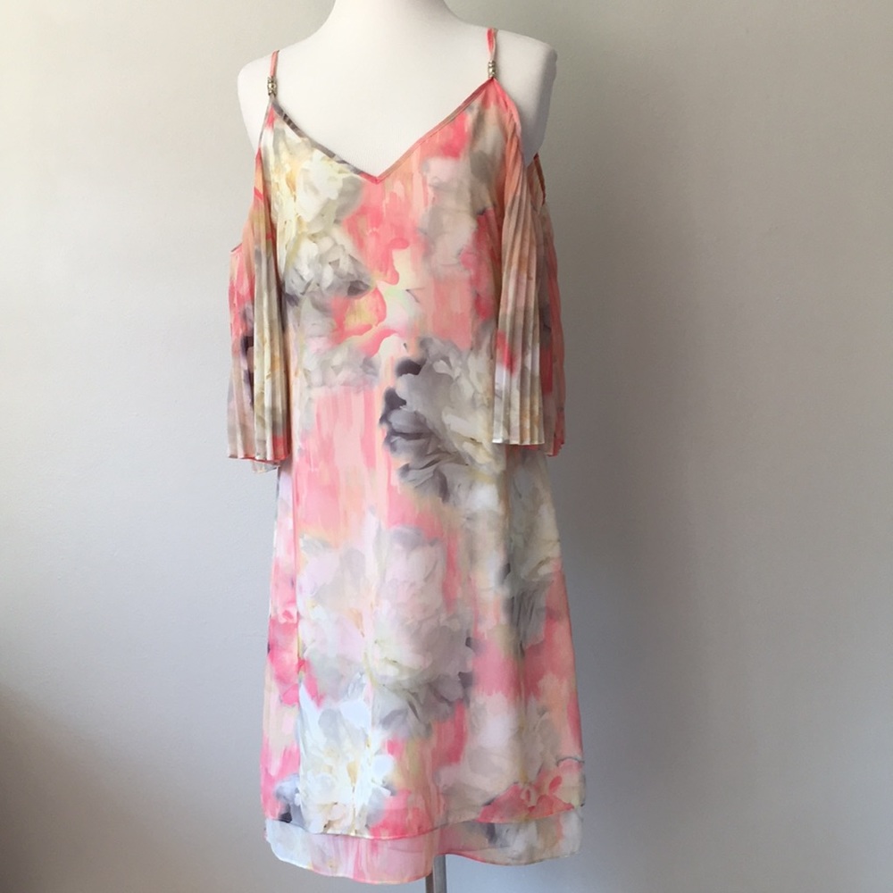 White House black market of shoulder floral dress